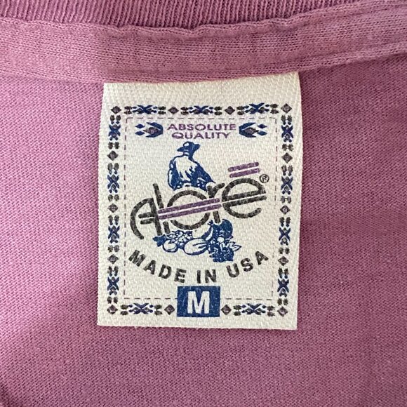 Vintage Graphic T-Shirt Floral Bird Design Purple Cottagecore 100% Cotton Boxy - Picture 7 of 8